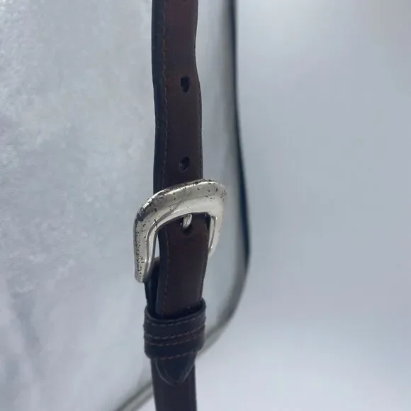 Vintage Brighton Leather Pebbled Brown Croc Embossed Shoulder Bag Purse - Picture 13 of 15